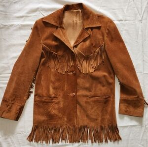 Suede Fringe Western Boho Chic Jacket